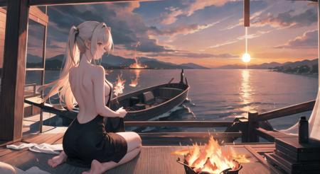 Girls and beautiful scene