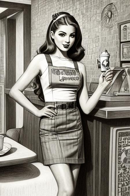 Retro painting style