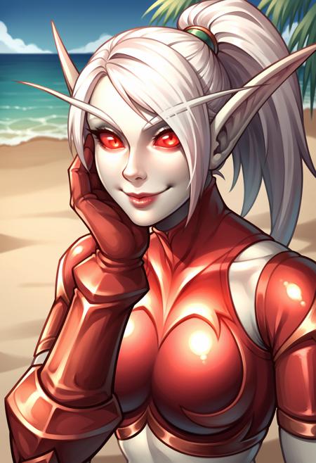 Blood Elf with Bloodscale Armor - World of Warcraft [SDXL Pony]