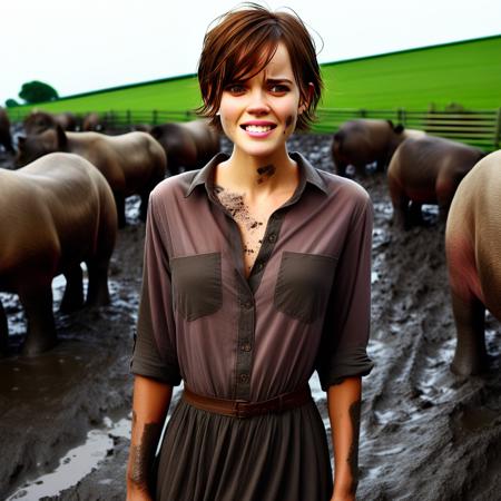 Muddy woman