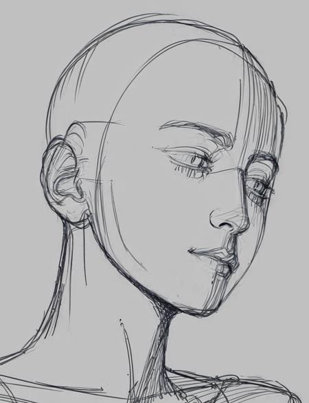 sketch anime pose 素体人偶画风