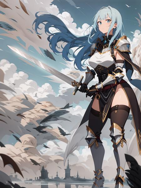 [OpenPose + Lineart] Holding a long sword / slashing with a long sword版本v1.0 (ID: 239088)