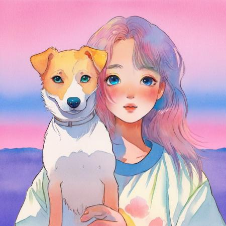 Retro watercolor figures