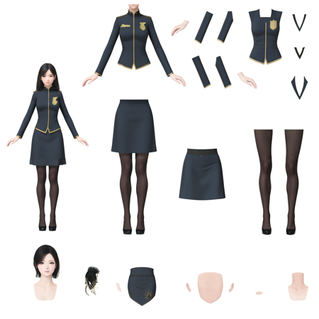 Vtuber - LIVE2D Split Model 虚拟主播 VTuber - Virtual YouTuber【皮套噩梦】版本SDXL 1.0 (ID: 757392)