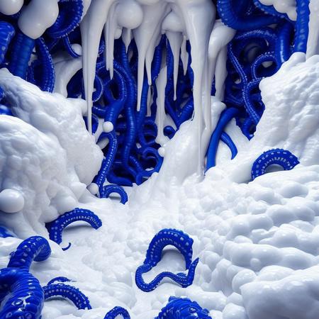Blue Tentacle White Slime - Anime