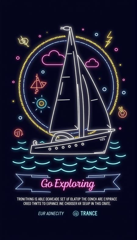 TRANCE_ Neon style poster