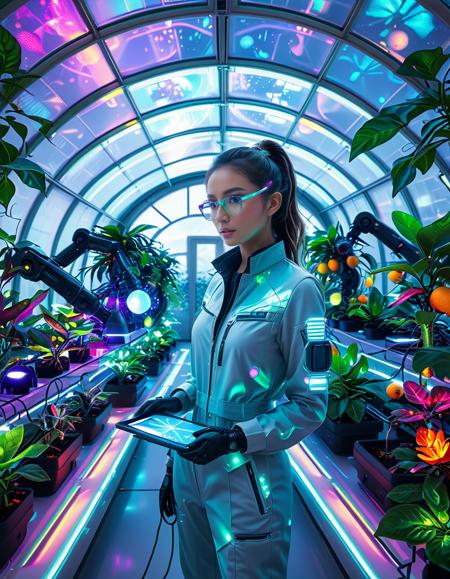 futuristic greenhouse background