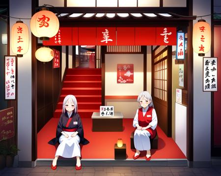 the restaurant of many orders with red stairs