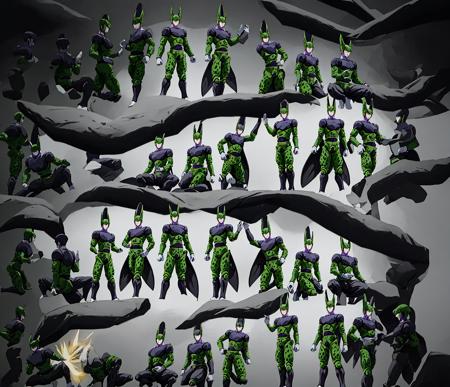 Row of40 people POSE , multi view，40个人的动作PNG图，多视图