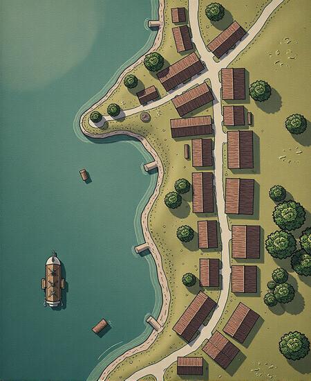 Envy Flux Fantasy Town Map 01 - Town and village maps for D&D and other RPGs