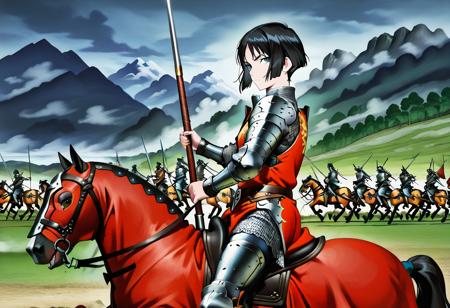 Riding horse with Caparison