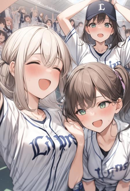 [SDXL&Pony]Saitama SEIBU Lions girl / 埼玉西武ライオンズ女子 / NPBユニフォーム版本Animagine v2.0 (ID: 333212)