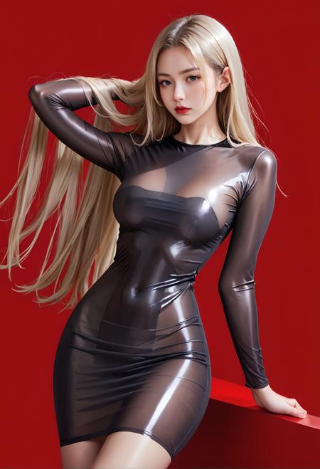 0741 silky glossy dress