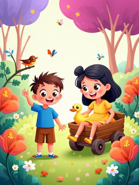 Cute stylized illustration