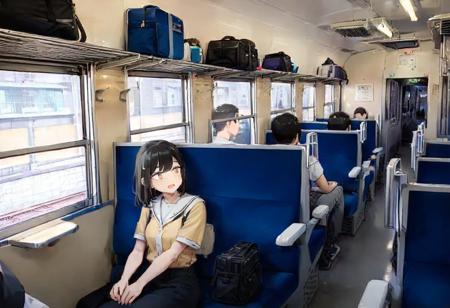 国鉄12系客車車内風景SDXL