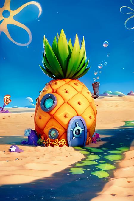 Pineapple Under The Sea (Bikini Bottom, Pacific Ocean) (SpongeBob SquarePants) [Pony & SD1.5]