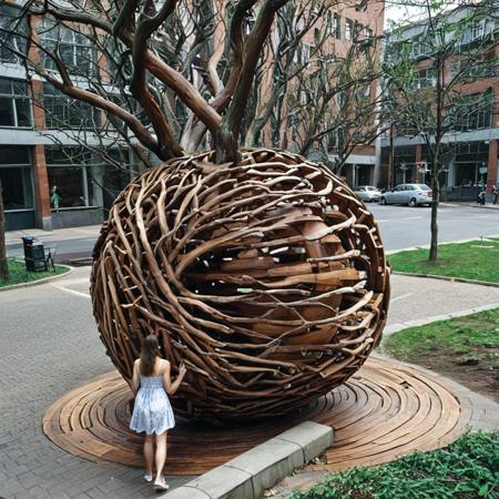 Andy Goldsworthy style nature art - portals, circles, spheres and spirals for SDXL