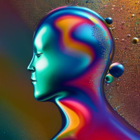 Oil Bubble / Iridescence, Multi-Colored Style Art (7)