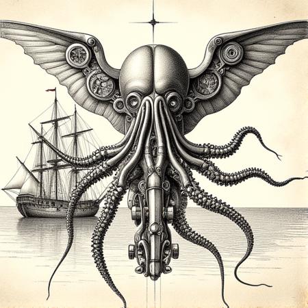 Flux-Davinci-ink-sketch-V2版本DaVinci-Ink-Sketch-Biomec (ID: 988834)
