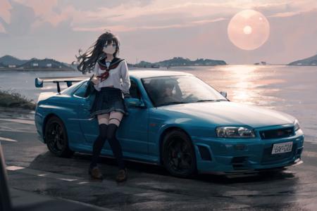 NISSAN Skyline GT-R R34 car LORA