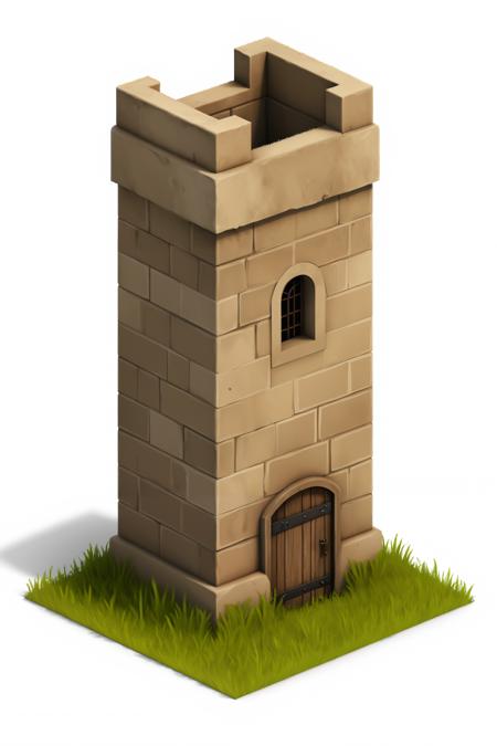 F1 Isometric 3D medieval building and Props Design