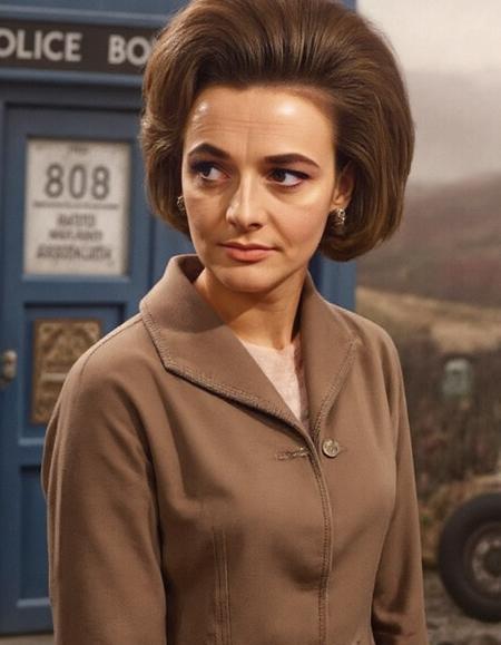 Jacqueline Hill, as Barbara Wright, companion of the 1st Doctor Who.