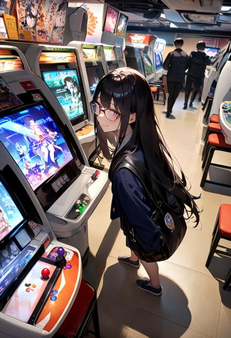日本のゲームセンター（ビデオゲーム）SDXL