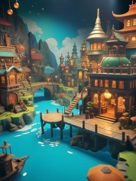 Cartoon Style XL -by Happy Ai/Game Scenes/Anime Style/Flat Anime/Flat Illustration/卡通/Q版/游戏人物场景/漫画のゲームシーン/만화 게임