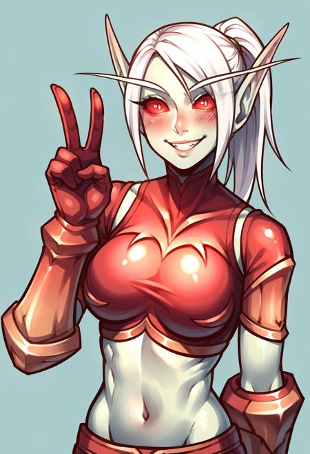 Blood Elf with Bloodscale Armor - World of Warcraft [SDXL Pony]版本V1 (ID: 600487)