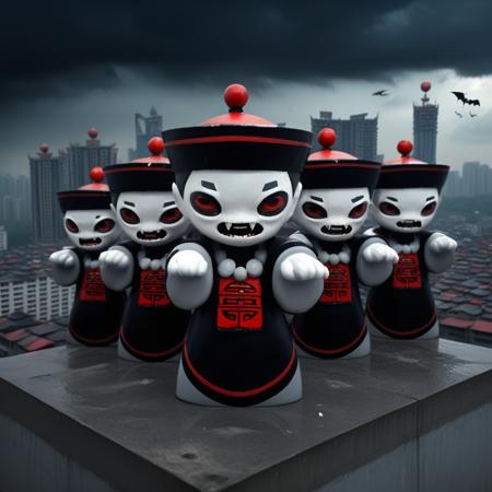 Adorable Jiangshi Chinese vampire toy - sdxl
