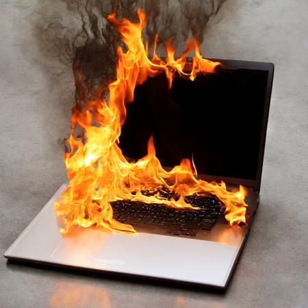 burning labtop
