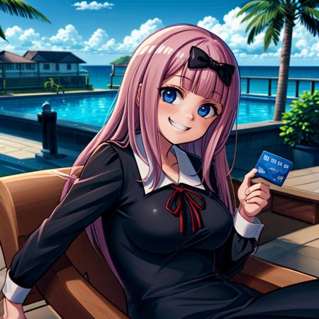 talking on phone in resort
