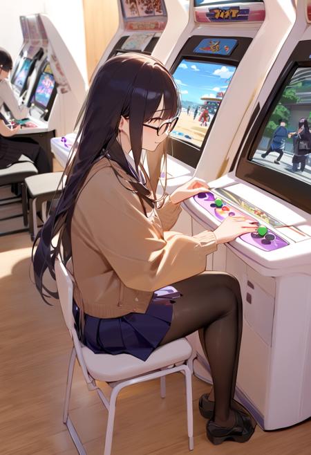 日本のゲームセンター（ビデオゲーム）SDXL
