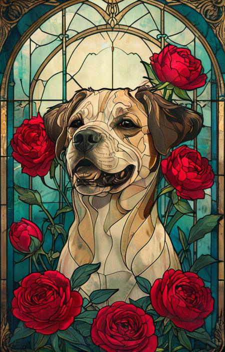 Another colored glass pane decoration style, with a cool color - tangbohu [SDXL] 7