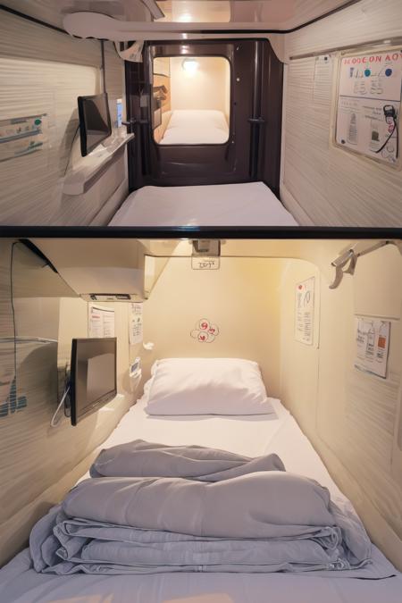 カプセルホテルの中 Inside the capsule hotel SD15
