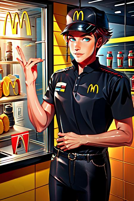 McDonalds Uniform (black) | Outfit LoRA