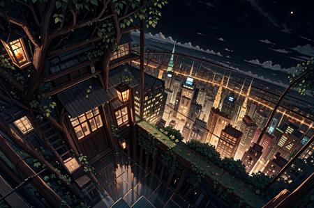 Deep urbanized city background in style of Ayuli2424 [Pony XL, SD 1.5, Animagine SDXL]