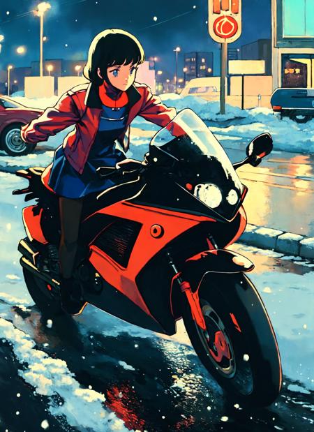 Waifu on Motorcycle