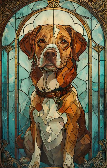 Another colored glass pane decoration style, with a cool color - tangbohu [SDXL] 7