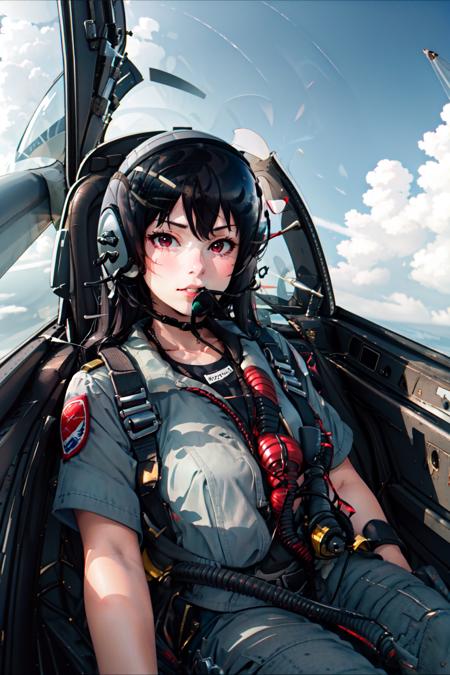 selfie in a fighter jet cockpit