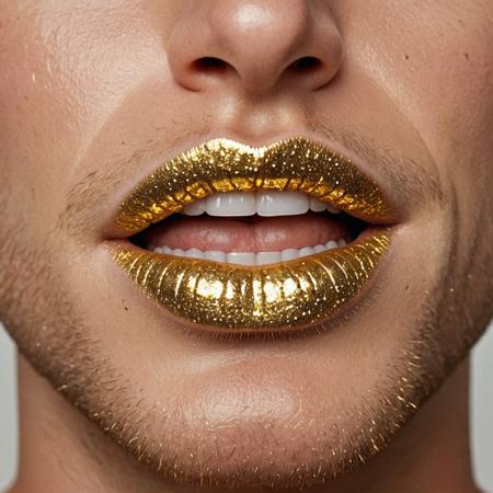 Golden Glitter Lips