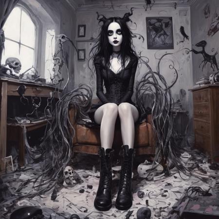 Tim Burton Female Diffusion SDXL