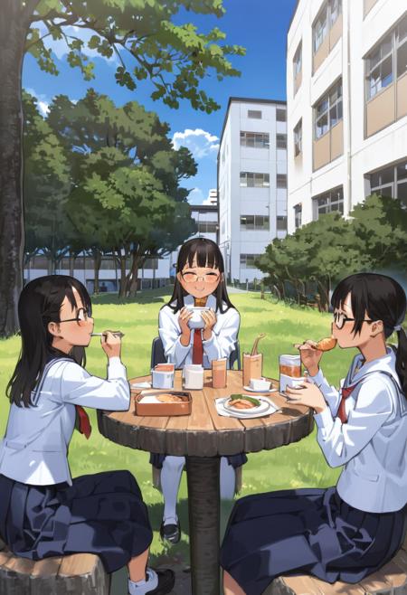 学校の中庭 School courtyard SDXL
