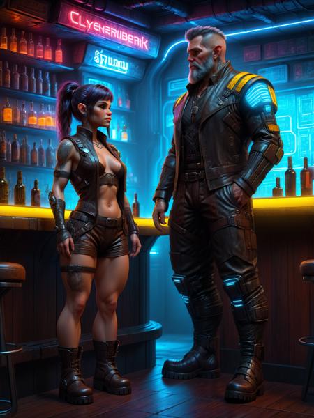 Neon Cyberpunk - Dwarves SDXL