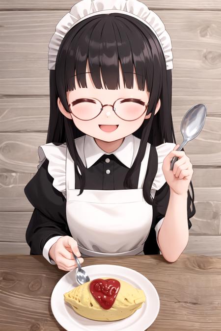 オムライス❤ Draw a heart with ketchup on top of omurice. SD15
