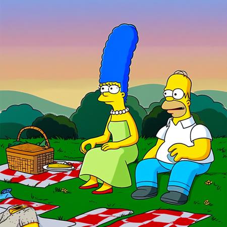 Marge and Homer together (The Simpsons)