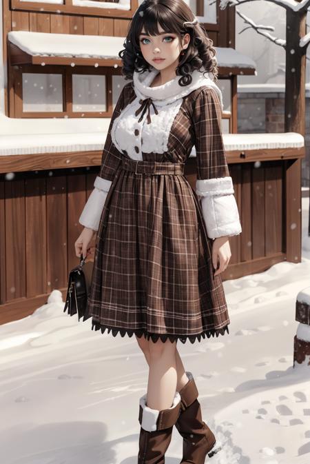 Brown Frills Dress