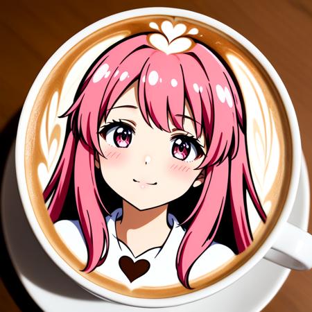 anime character latte art