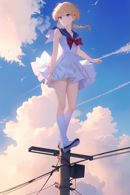立于电线杆之上(on utility pole)