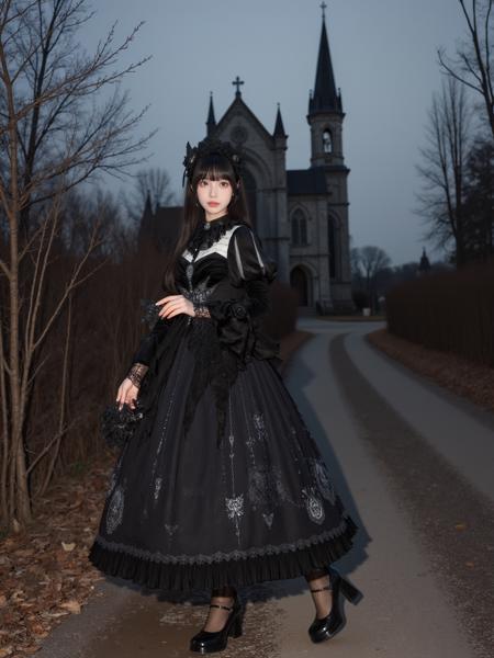 [Flux.1 D][Realistic] Gothic Dress | 哥特风裙子